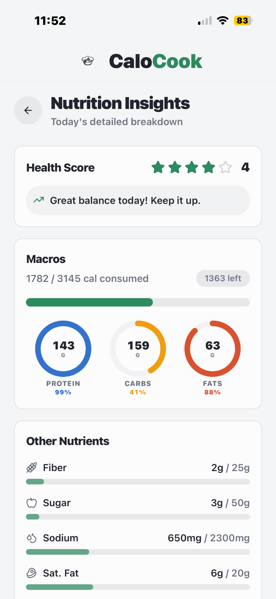 Daily Nutrition Insights screenshot